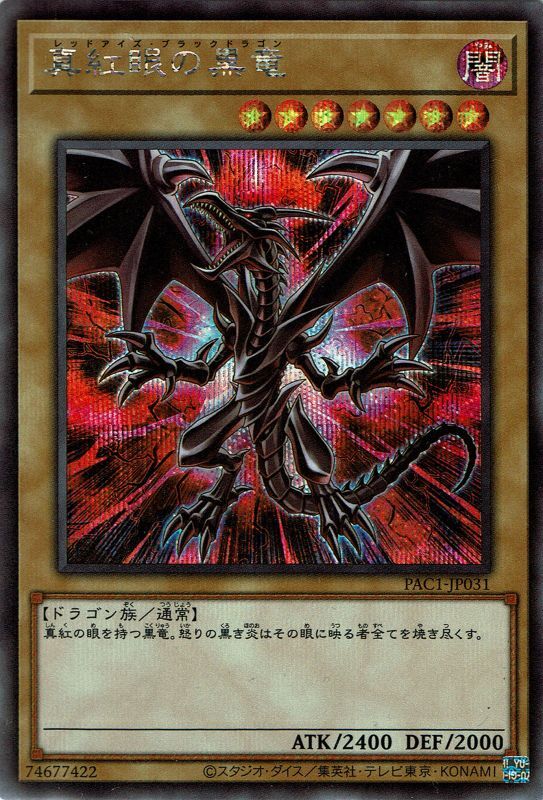 遊戯王 真紅眼の黒竜　レッドアイズブラックドラゴン　プリズマ　絵違いトレーディングカード